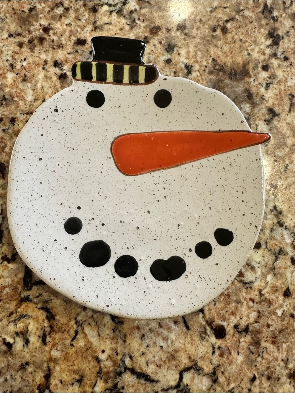 Grasslands Road Snowman Serving Plate - White, Black & Orange